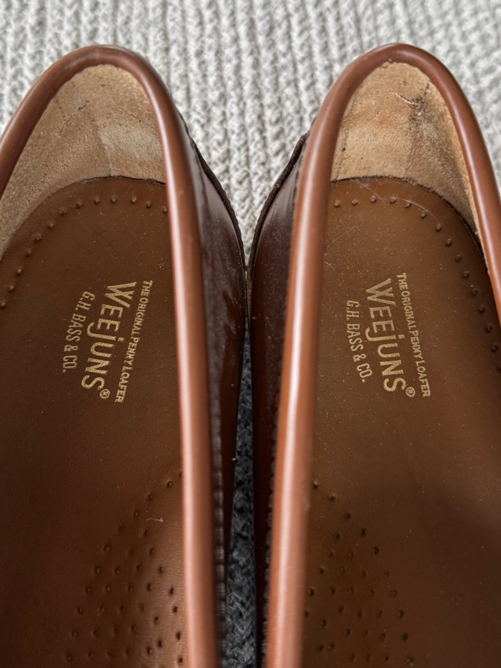 G.H. Bass Weejuns Whitney Two Tone Brown White Penny Loafers Size Women’s 9 - Picture 4 of 9
